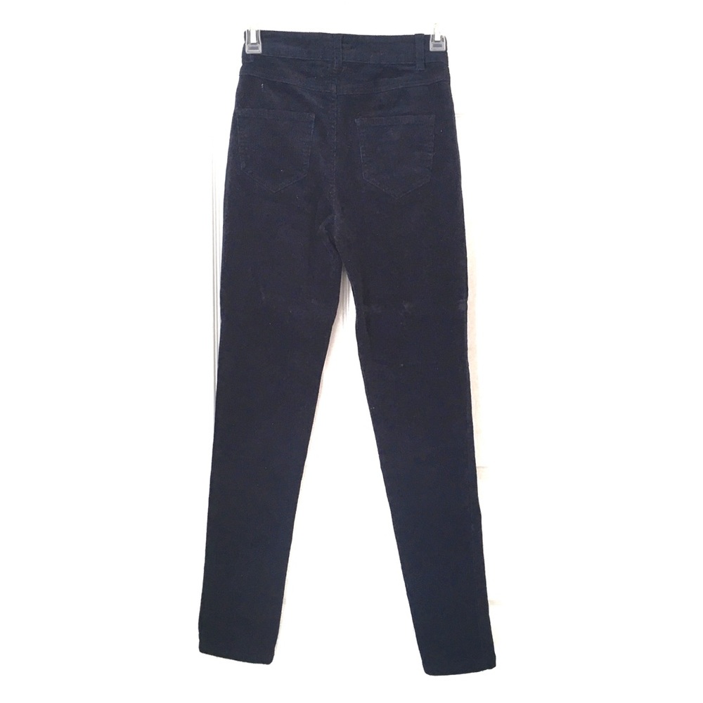 Navy Blue high Rise Corduroy Skinny Ribbed Jeans - Picture 4 of 4
